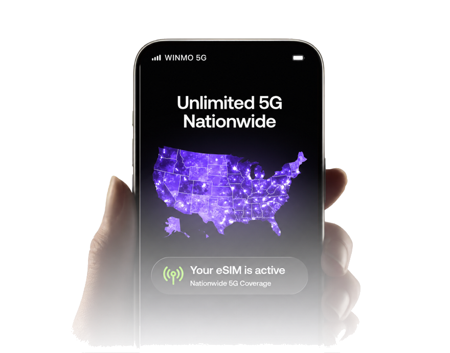 WINMO 5G — unlimited 5G, eSIM active